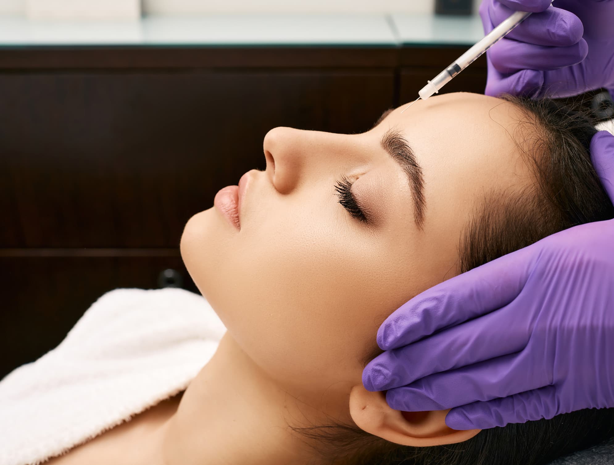 Neuromodulator injection — forehead